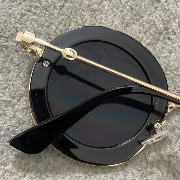 CIRCULAR BLACK CELEB SUNGLASSES *NEW* main image 5